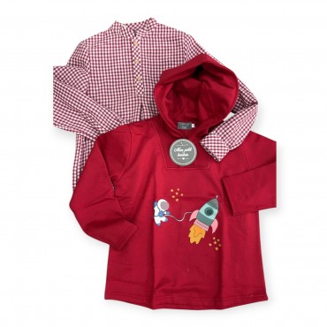 Camisa y sudadera guinda...