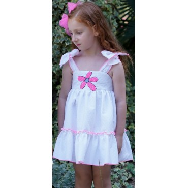 Vestido NIÑA BLANCO y fluor...