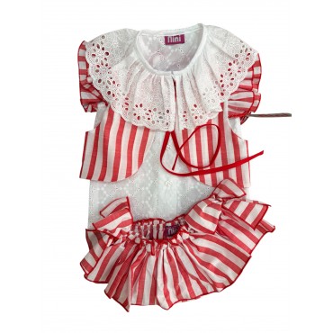 Conjunto niña 3 piezas rojo...