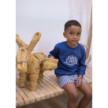 Sudadera  niño azul gorra...
