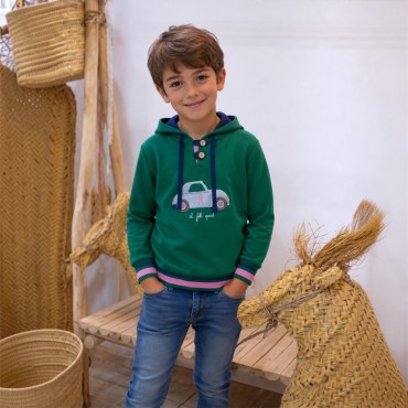 Sudadera niño capucha coche...