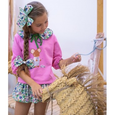 Conjunto niña sudadera rosa...