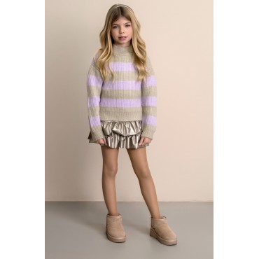 Conjunto niña jersey rayas...