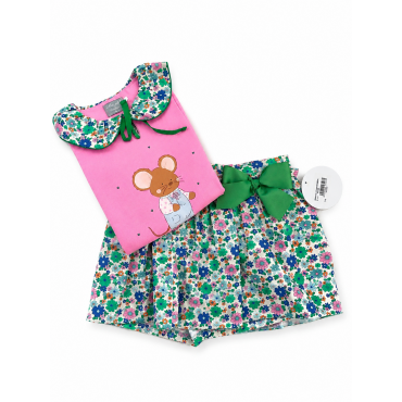 Conjunto niña falda short y...